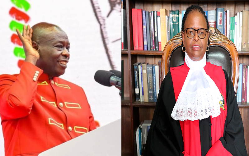 Former Deputy President Rigathi Gachagua and Chief Justice Martha Koome.